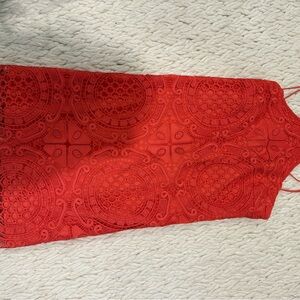 Orange Lace Sleeveless Dress